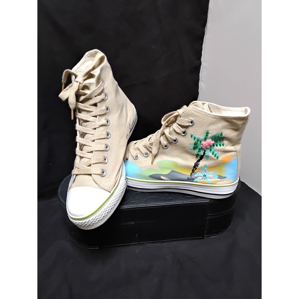 COLIN STUART CANVAS UPPERS #181057-804 Shoes Size 7 1/2 Unisex hand painted